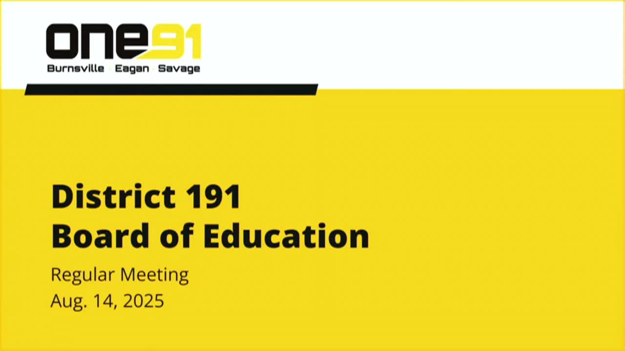 ISD 191 School Board - 8/14/25